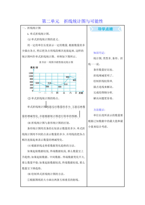 北京课改版五年级数学下册第二单元 折线统计图与可能性 知识点汇总