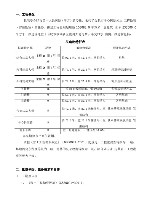 中心医院岩土工程勘察报告