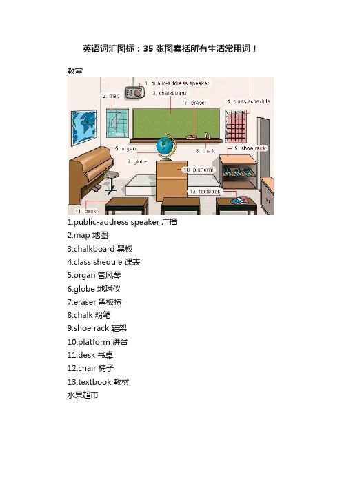 英语词汇图标：35张图囊括所有生活常用词！