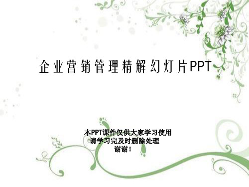 企业营销管理精解幻灯片PPT