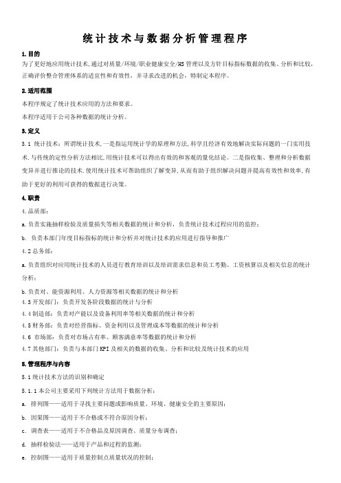 统计技术与数据分析管理程序