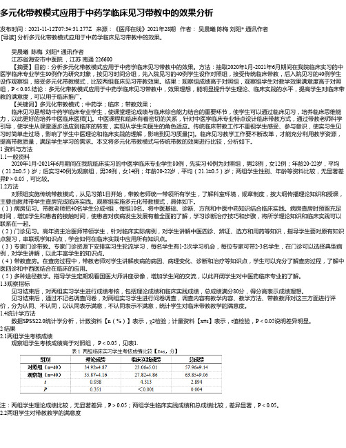 多元化带教模式应用于中药学临床见习带教中的效果分析