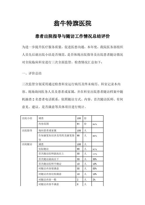 出院指导及病人随访评价与总结演示教学