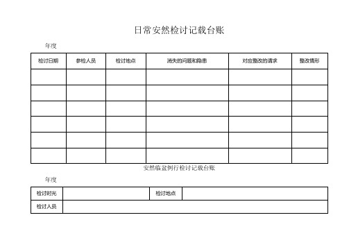 日常安全检查记录台账