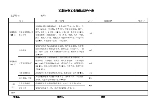 瓦斯检查工实操评分标准