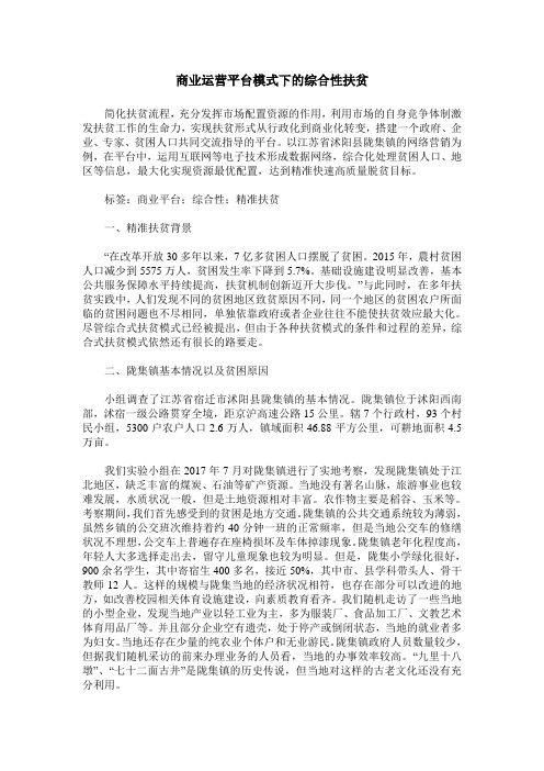 商业运营平台模式下的综合性扶贫