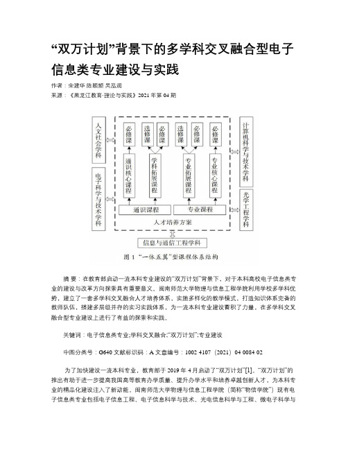 “双万计划”背景下的多学科交叉融合型电子信息类专业建设与实践