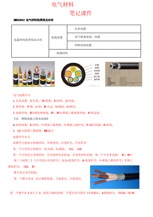 2019年二建机电实务-机电材料及常用工程设备课件笔记(一)
