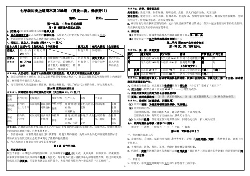 部编版七年级历史上册复习提纲(精致版)