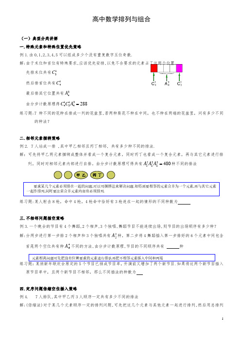 高中数学排列组合经典题型全面总结版