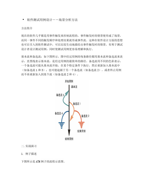 软件测试用例设计--场景分析方法