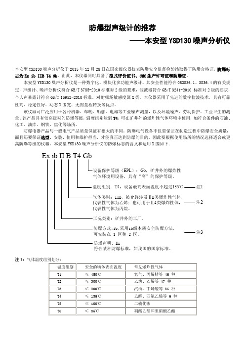 防爆型声级计及推荐