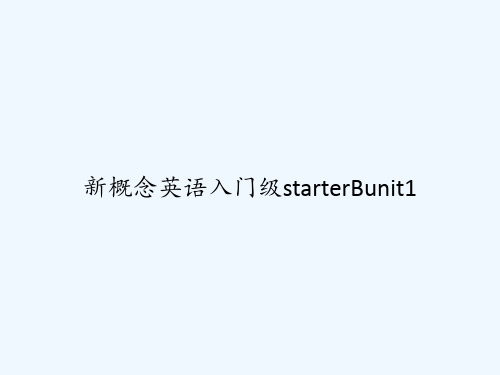 新概念英语入门级starterBunit1 PPT