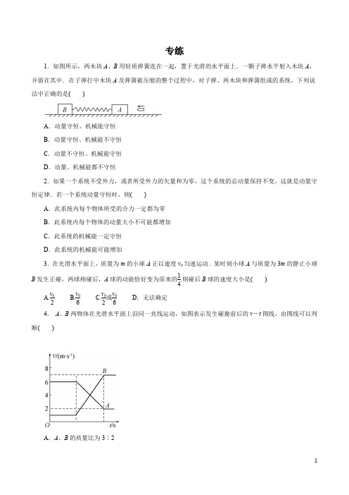 物理知识清单-专题10 碰撞与动量守恒定律(原卷+解析版)