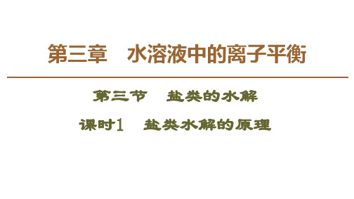 高中化学 第3章第3节课时1 盐类水解的原理课件 新人教版选修4