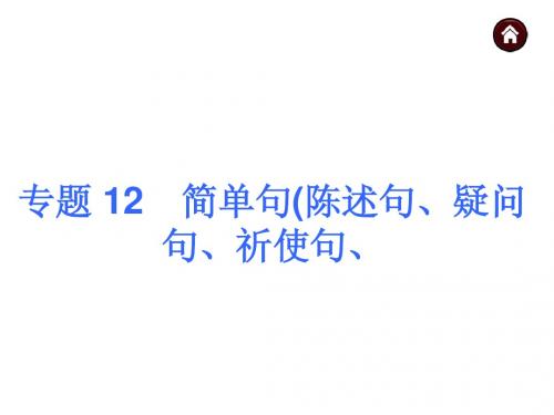 2015届人教版中考英语语法点击课件【12】简单句：陈述句、疑问句、祈使句(51页)