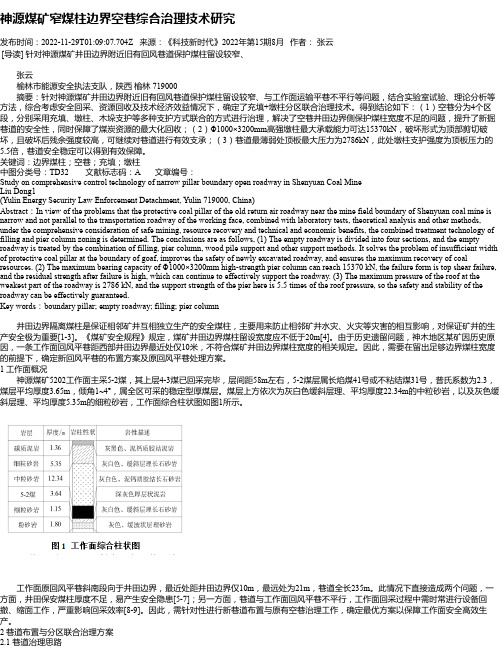 神源煤矿窄煤柱边界空巷综合治理技术研究