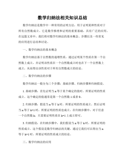 数学归纳法相关知识总结