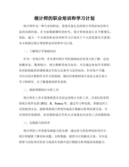 统计师的职业培训和学习计划