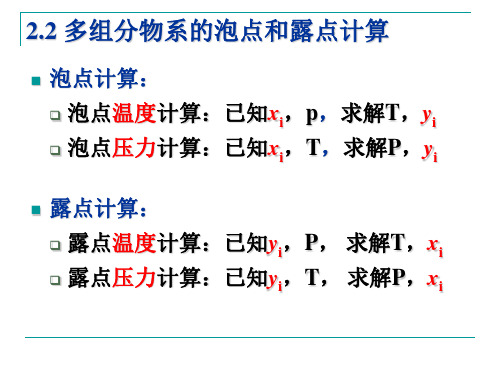 多组分物系的泡点和露点计算.ppt