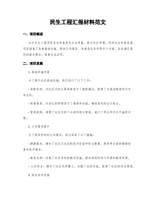 民生工程汇报材料范文