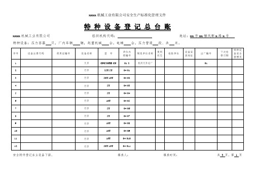 1-2特种设备管理总台账