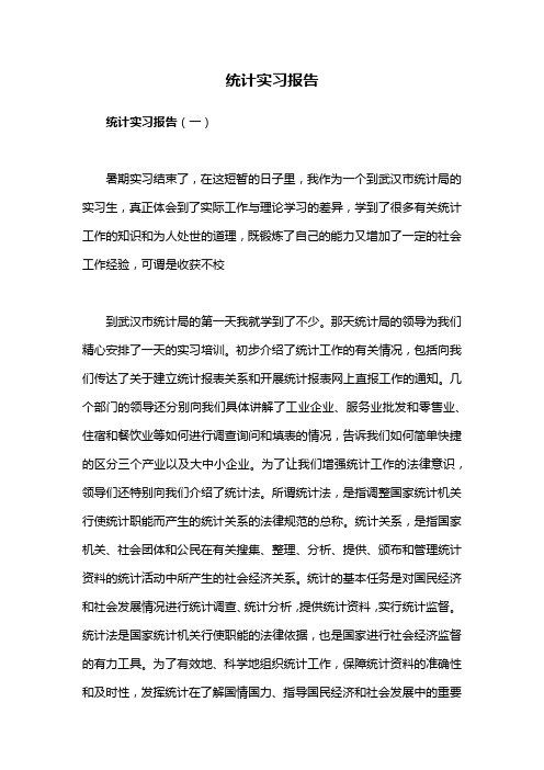 统计实习报告3篇