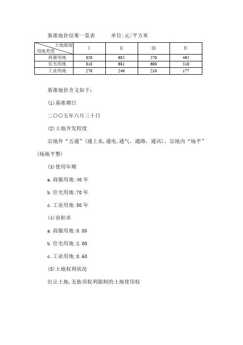 成都航空港开发区基准地价