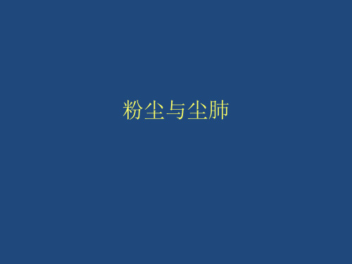 粉尘与尘肺