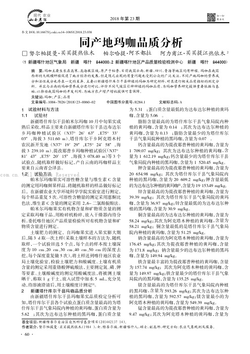 不同产地玛咖品质分析