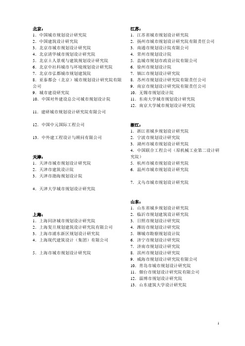 甲级规划设计研究院