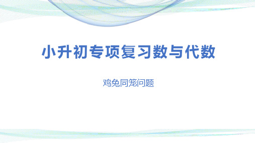 第六讲   鸡兔同笼问题(课件)-2022-2023学年小升初数学专项复习课件(通用版)