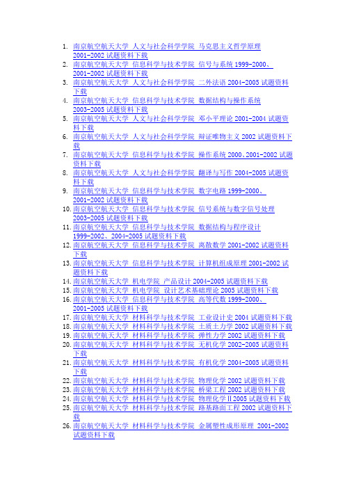 南京航空航天大学考研资料免费下载