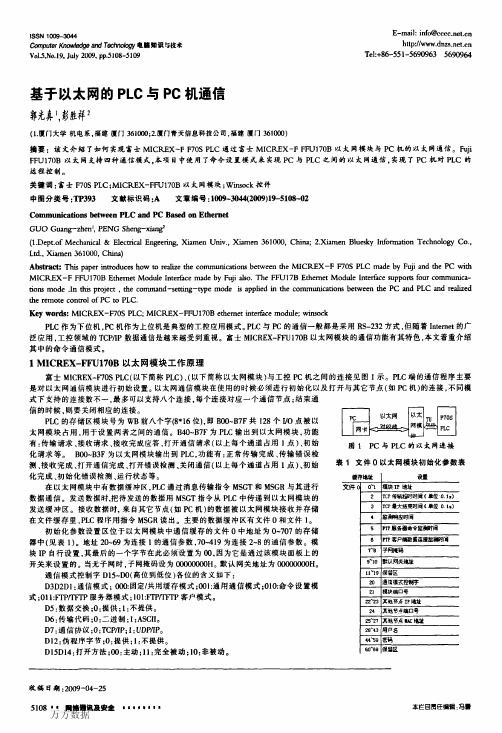 基于以太网的PLC与PC机通信