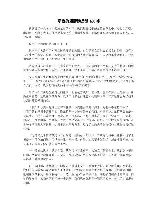 彩色的翅膀读后感400字