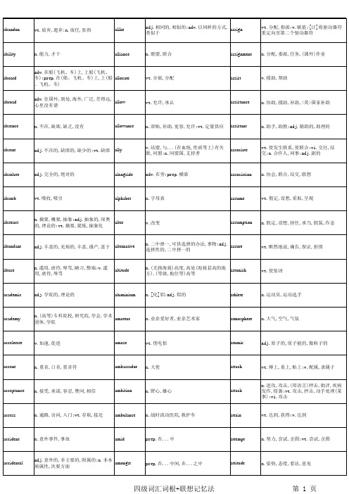 四级词汇词根+联想记忆法