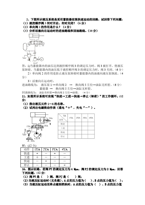 液压基本回路答案