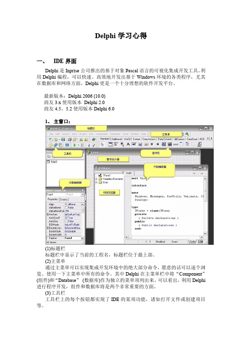 delphi学习