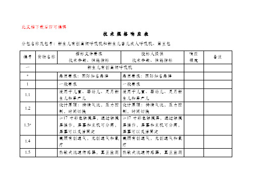 技术规格响应表(完整资料).doc