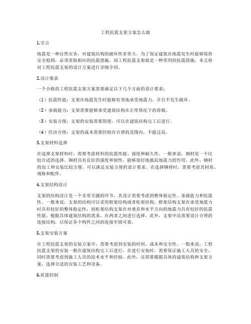 工程抗震支架方案怎么做