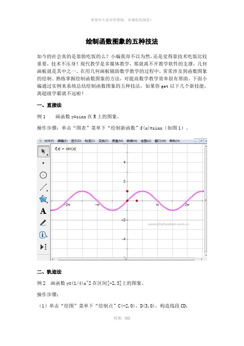 绘制函数图象的五种技法