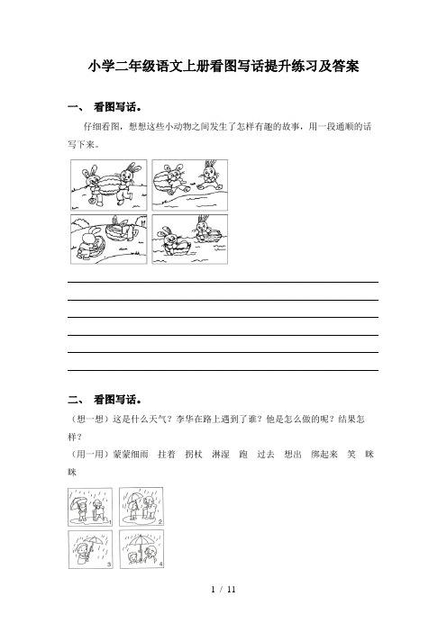 小学二年级语文上册看图写话提升练习及答案