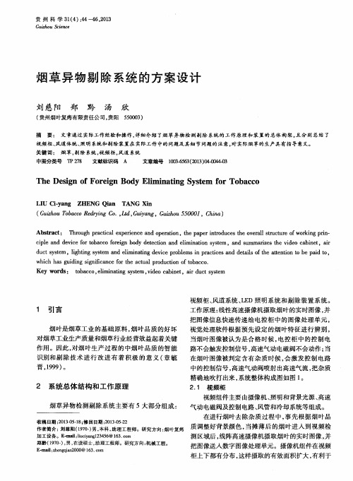 烟草异物剔除系统的方案设计