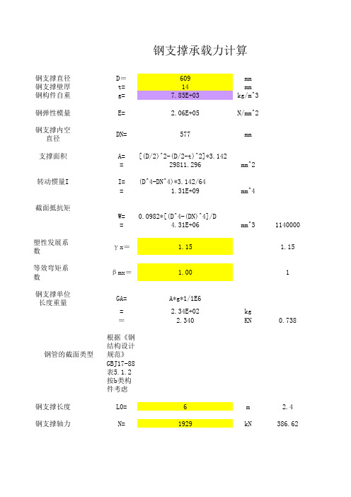 地铁钢 支撑刚度及承载能力计算--欢迎加入地铁设计群182762073