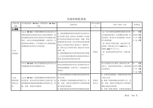 214-218机动车检测机构内部审核检查表