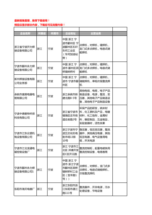 新版浙江省宁波整流设备工商企业公司商家名录名单联系方式大全44家