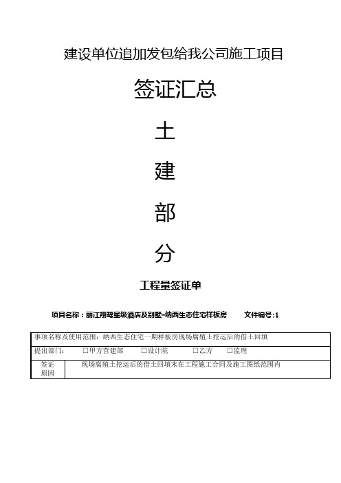 土建建设单位追加发包给我公司施工项目.docx签证汇总