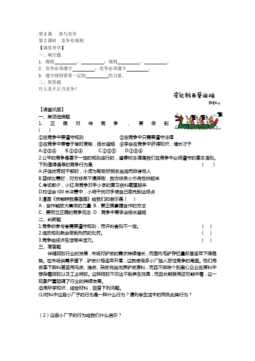 苏人版八上道德与法治第8课   参与竞争第2课时  竞争有规则