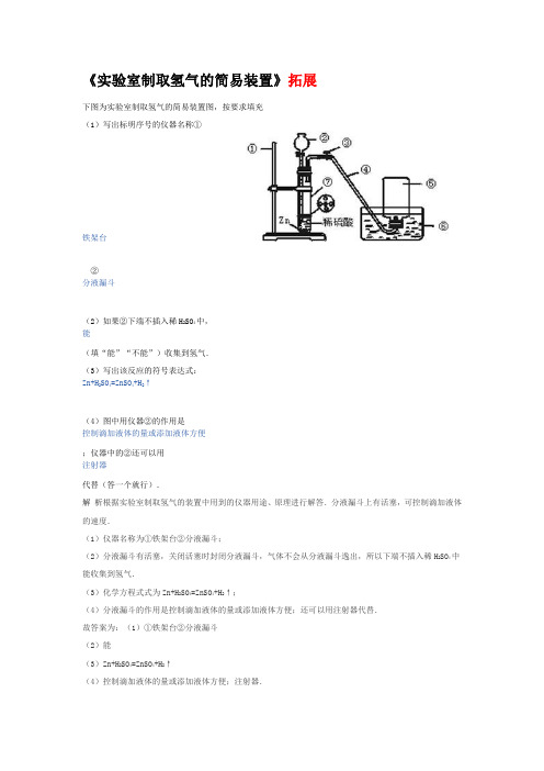 实验室制取氢气的简易装置