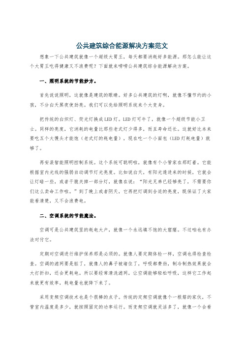 公共建筑综合能源解决方案范文